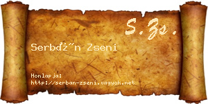 Serbán Zseni névjegykártya